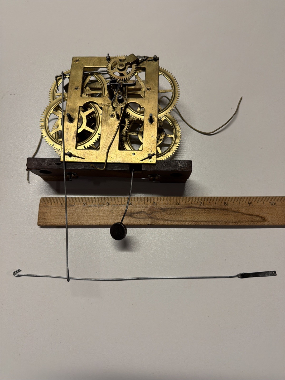 Antique Vintage Jerome Ogee wall Clock weight driven Movement / parts Antique Vintage Jerome Ogee wall Clock weight driven Movement / parts