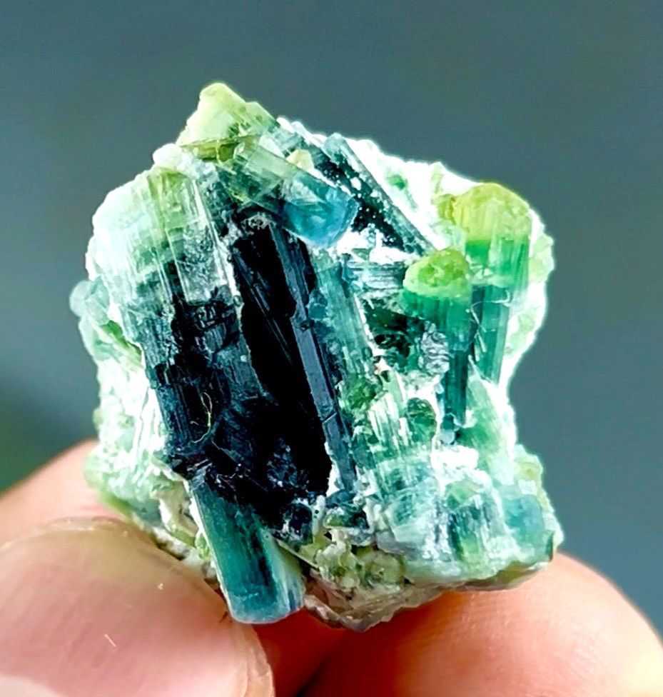 75 Carats Top Quality Bi Colour Tourmaline Crystal Bunch Specimen from Afghani