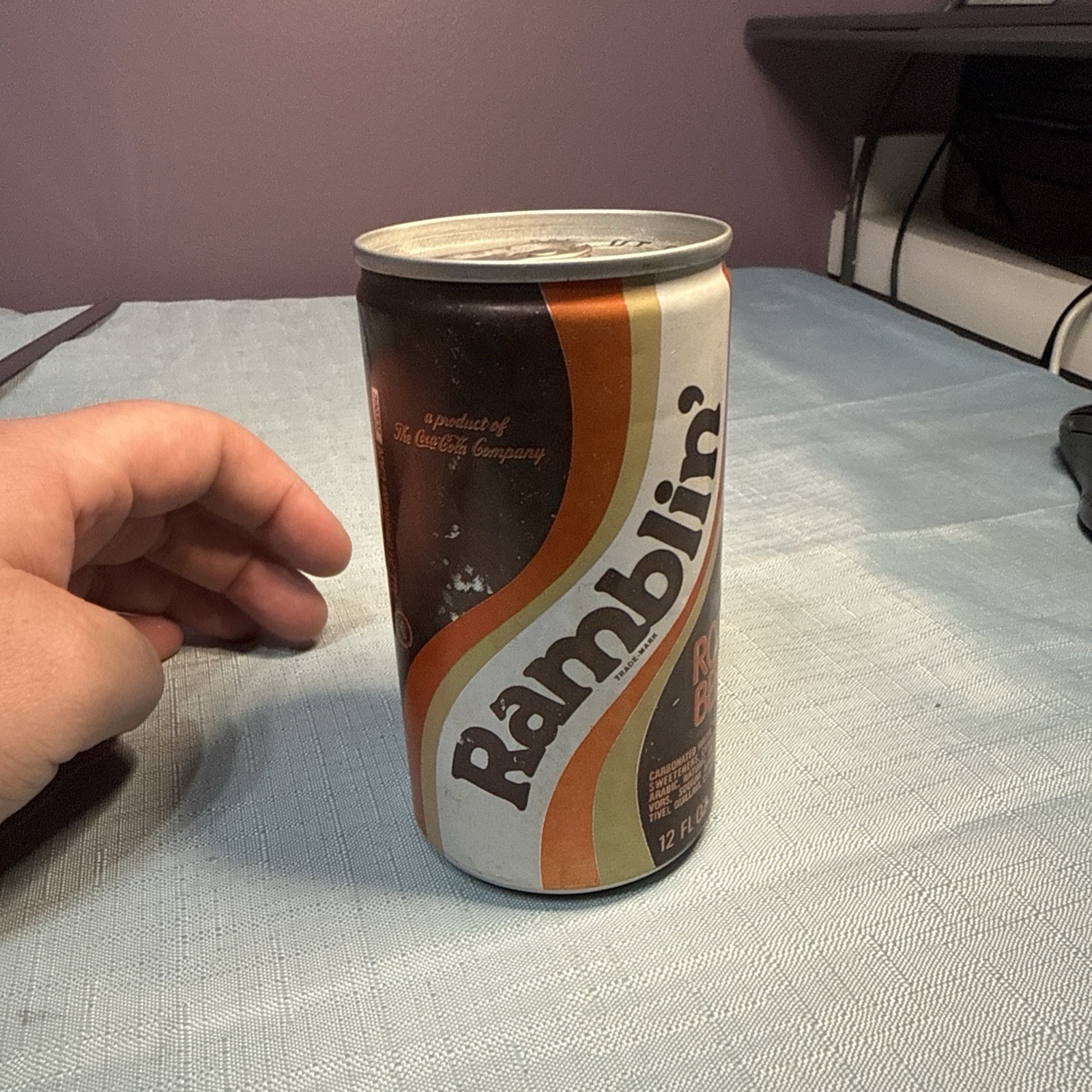 Rare Vtg Ramblin root beer soda can
