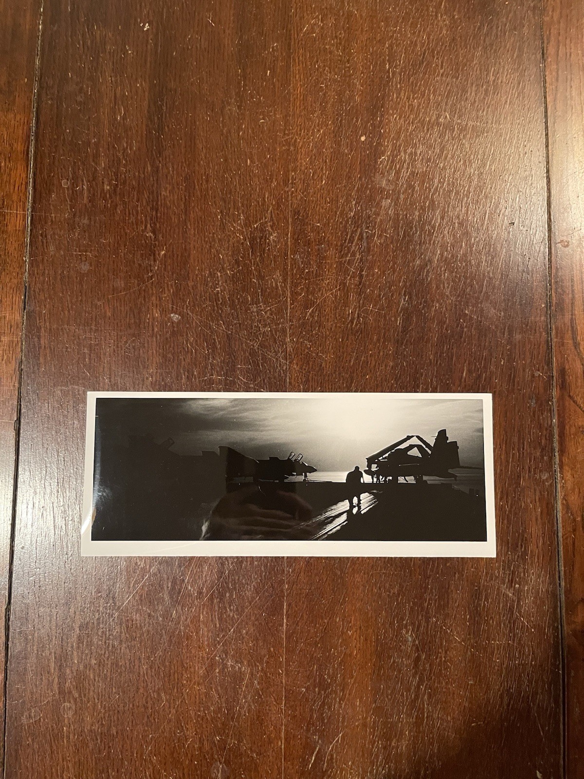 USS Franklin CV-13 Flight Deck Sunset Panoramic 4x10 Navy Photo