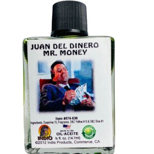 Mr Money Juan Del Dinero Spiritual Oil 1/2 fl oz Indio Products Wicca Santeria