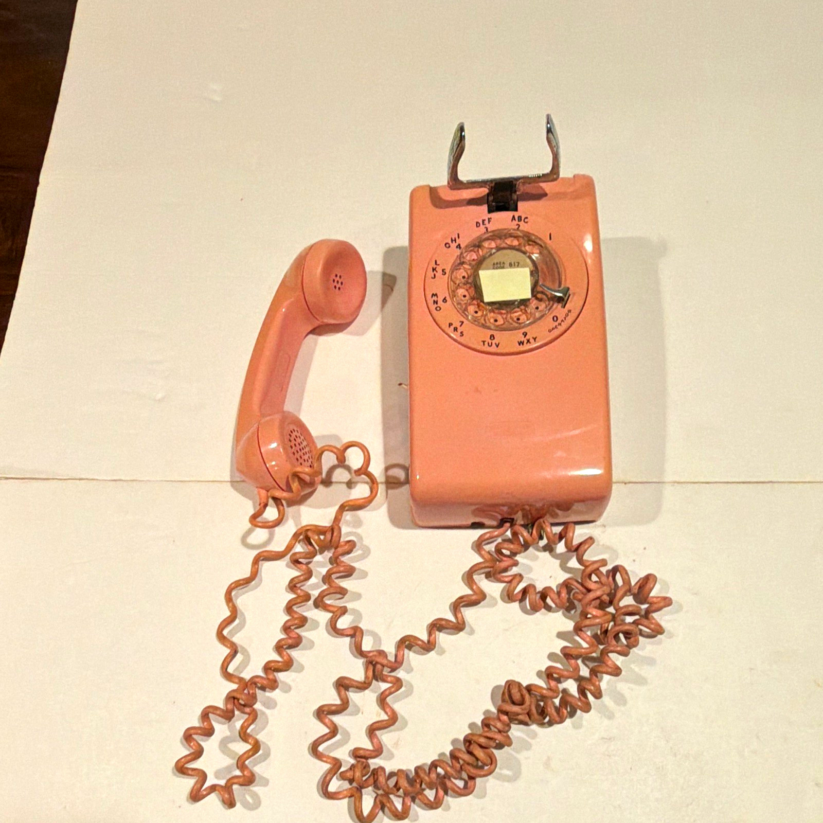 Bell System Pink Rotary Dial Wall Telephone Western Electric Vintage 1973 Bell System Pink Rotary Dial Wall Telephone Western Electric Vintage 1973