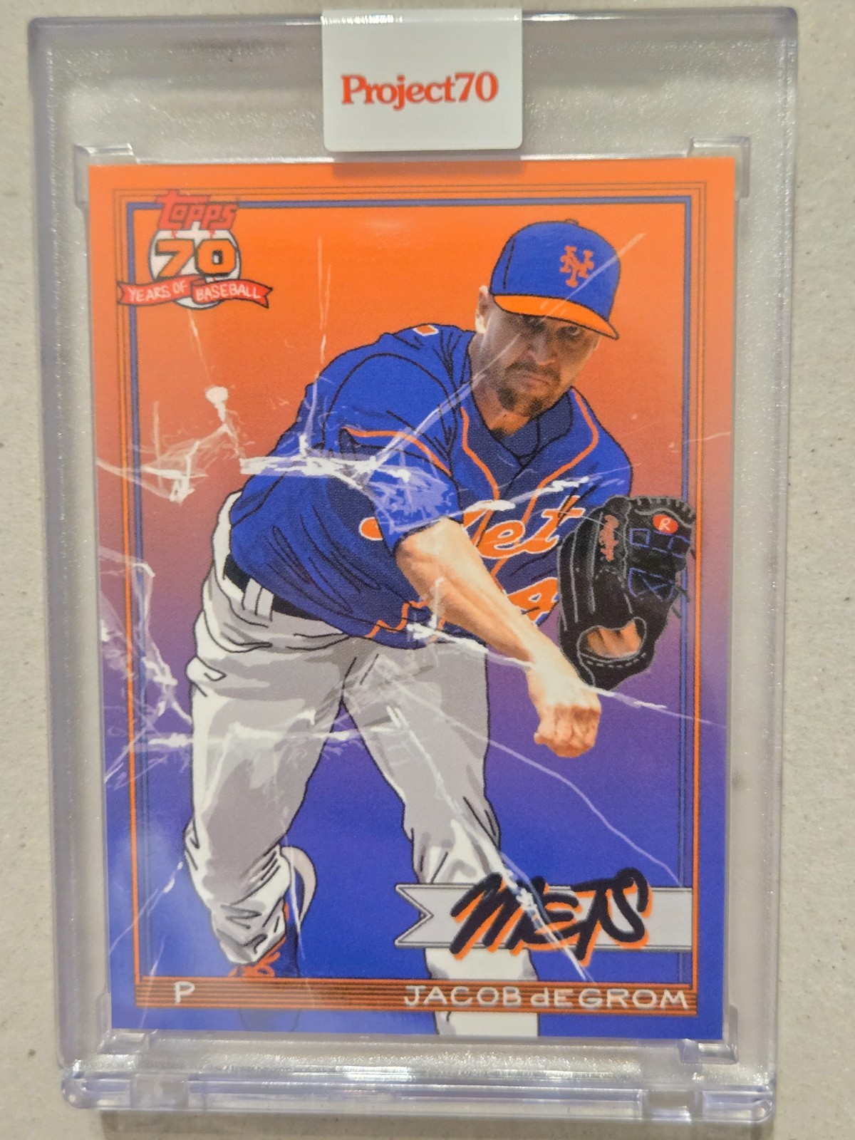 Jacob DeGrom 2021 Topps Project 70 #485 - 1991 Topps by Sophia Chang Jacob DeGrom 2021 Topps Project 70 #485 - 1991 Topps by Sophia Chang