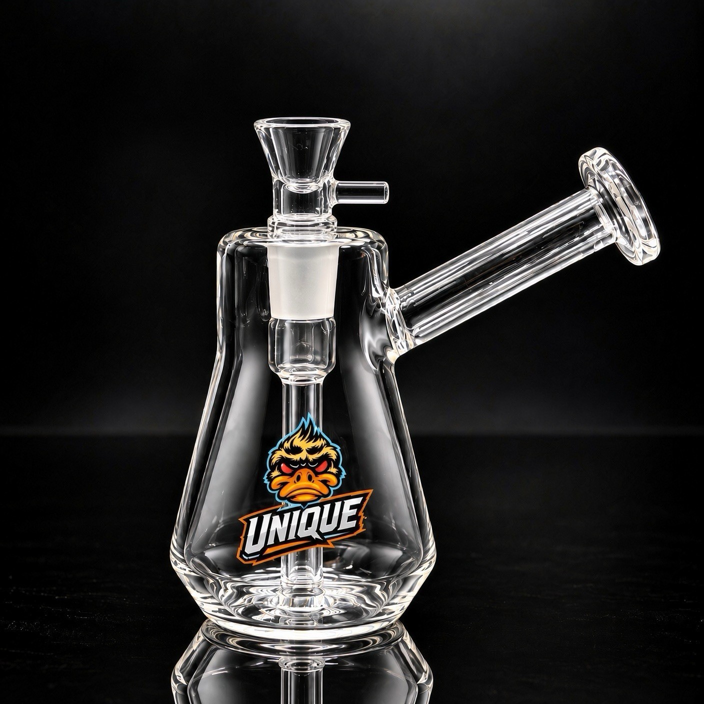 UNIQUE Glass Water Pipe Hookah Bubbler Tobacco Beaker Bowl 14mm Sidecar
