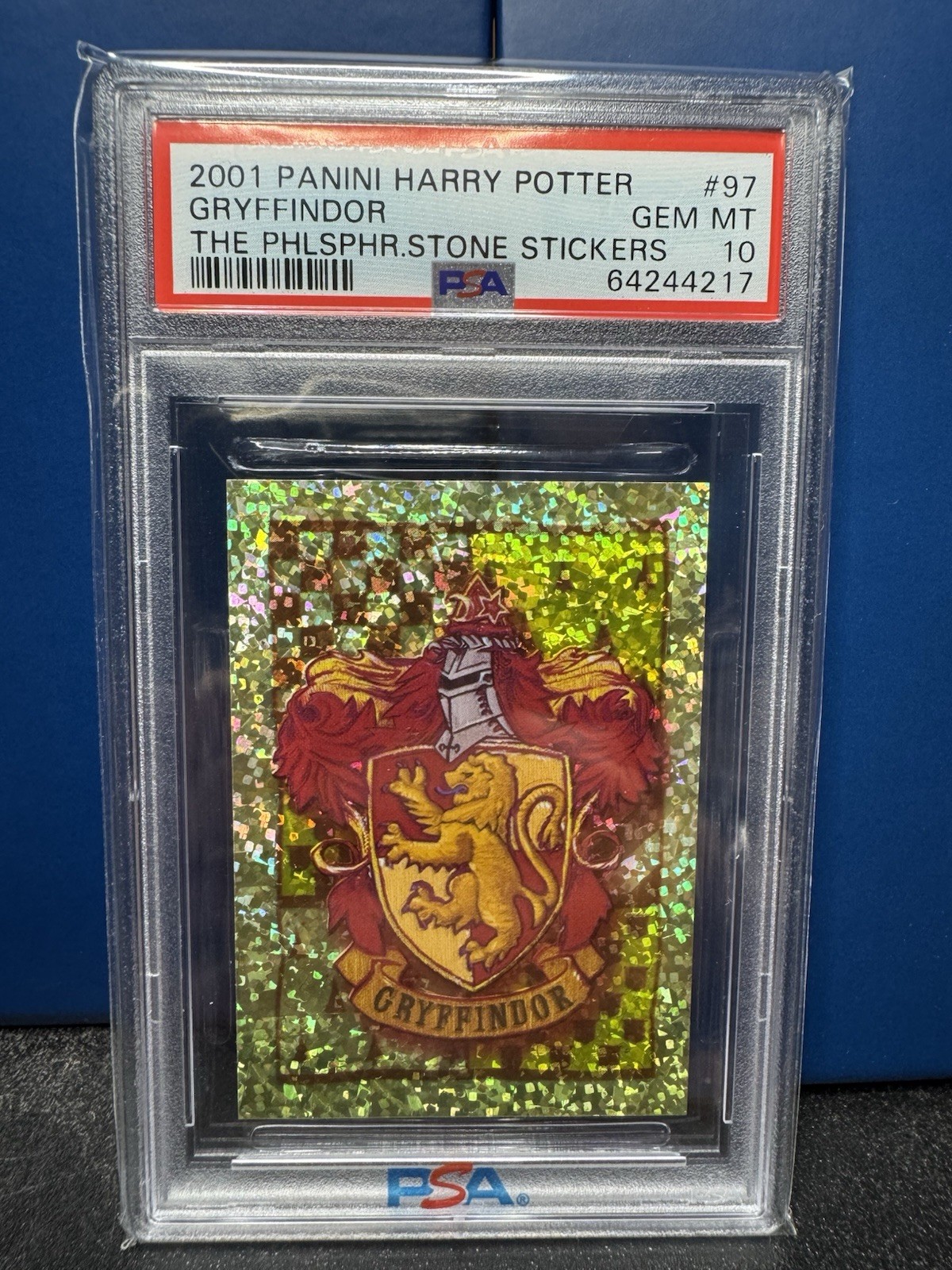 2001 Panini Harry Potter & The Philosopher’s Stone Sticker 97 Gryffindor PSA 10 2001 Panini Harry Potter & The Philosopher’s Stone Sticker 97 Gryffindor PSA 10