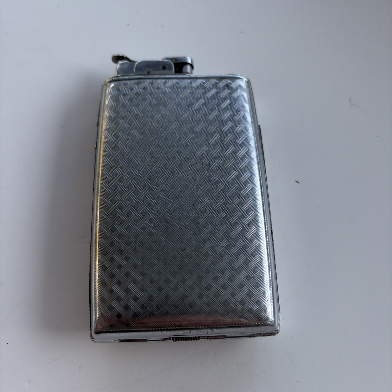 Vintage Evans Trig-A-Lite Cigarette Case Lighter Art Deco Pat 80179 Not Working