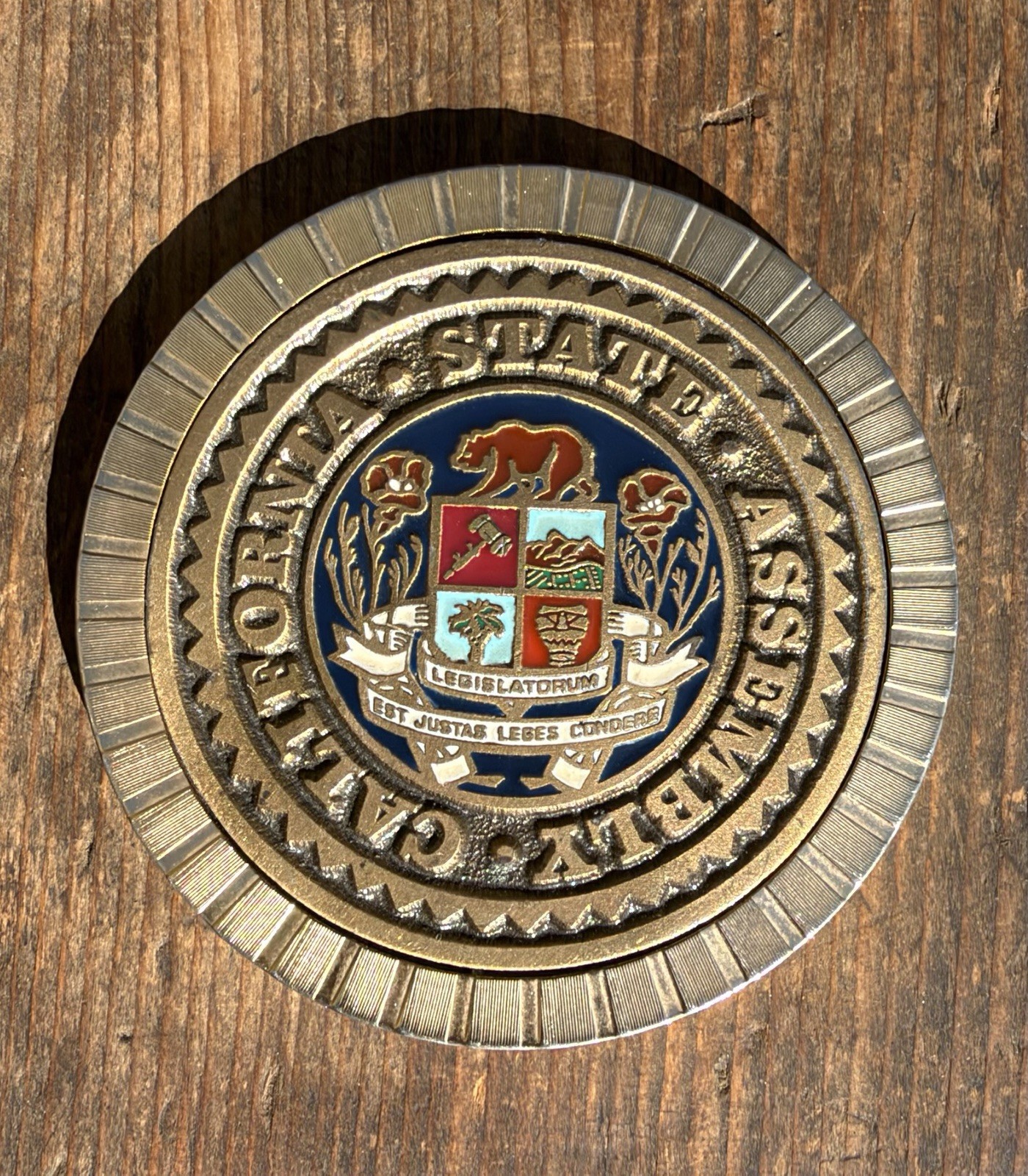 California State Assembly Medallion. 3 1/2 In. Nice California State Assembly Medallion. 3 1/2 In. Nice