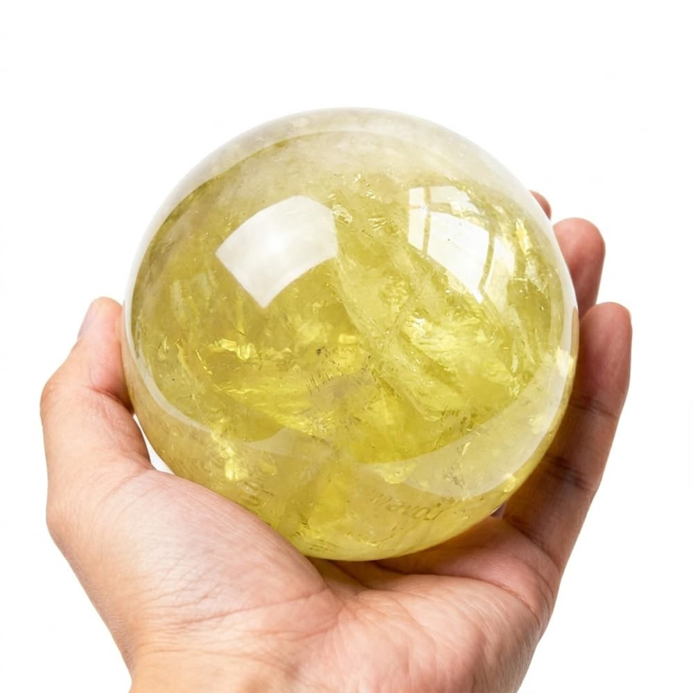 2.4-2.8 inch Natural Citrine Hand Polished Crystal Ball with Stand Yellow 2.4-2.8 inch Natural Citrine Hand Polished Crystal Ball with Stand Yellow