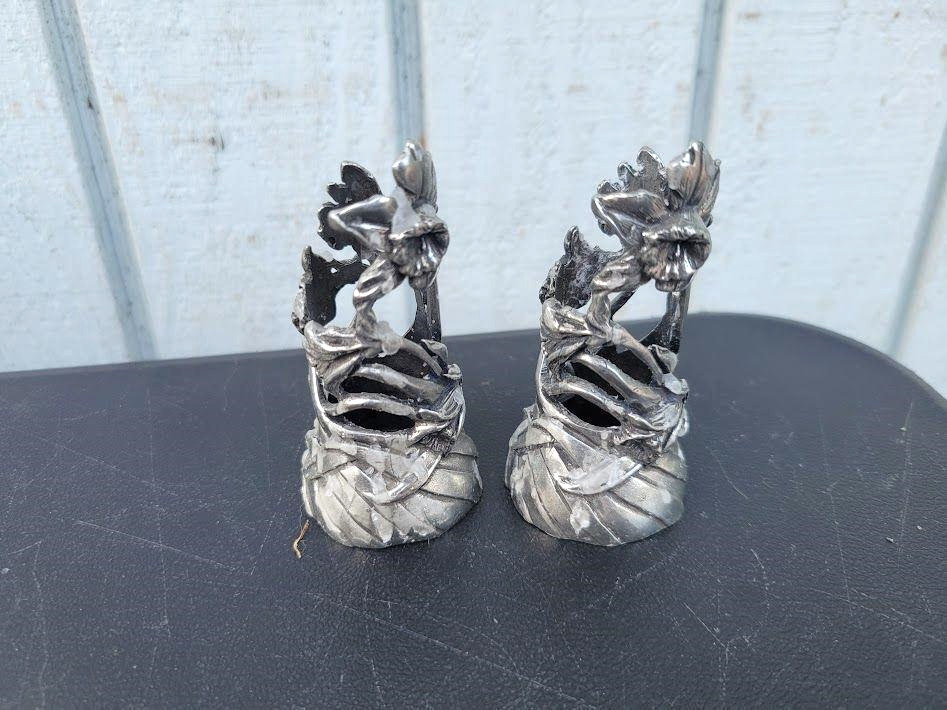Pair Pewter Candlestick Candle Holders Goblins Pair Pewter Candlestick Candle Holders Goblins