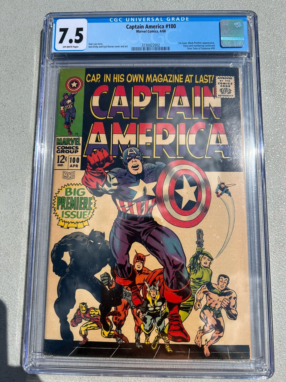 Captain America 100 1968 Marvel Comics CGC VF-7.5 Black Panther Sharon Carter