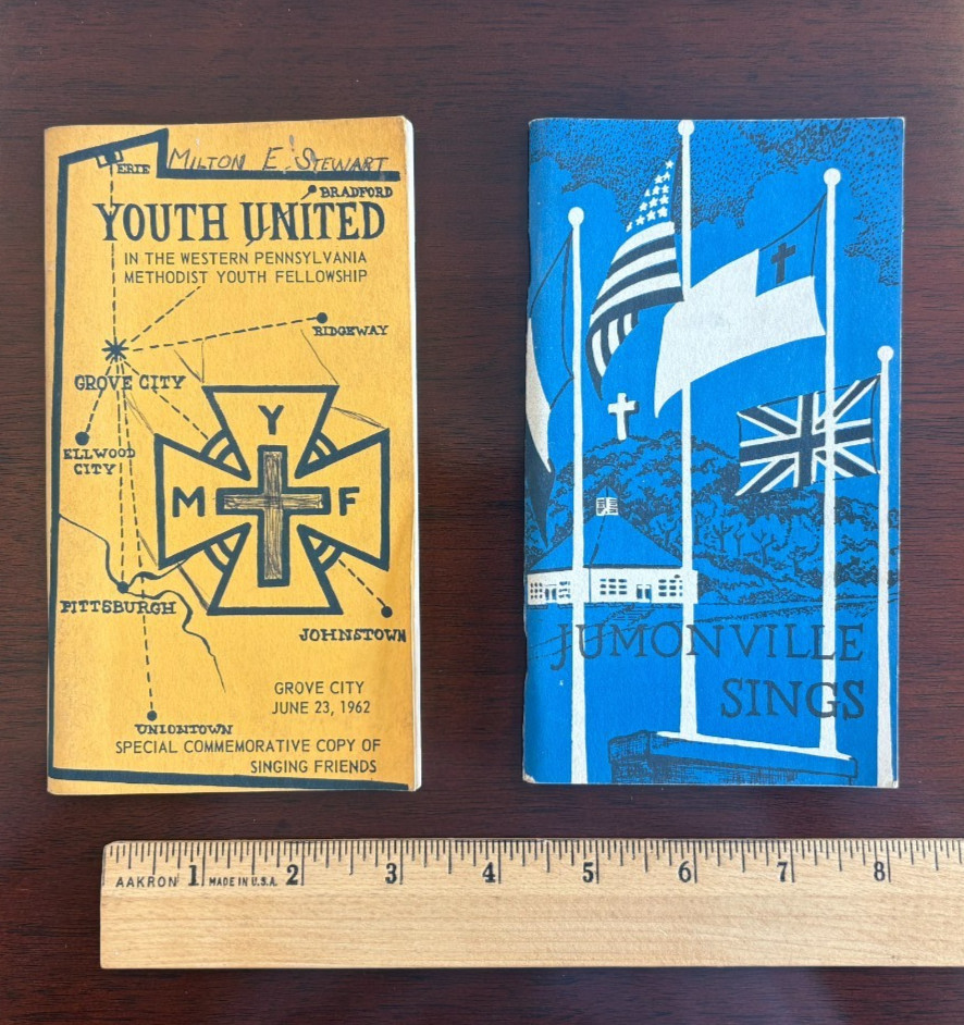 Lot of (2) Vintage 1958 1962 JUMONVILLE SINGS & METHODIST CHURCH YOUTH Songbooks