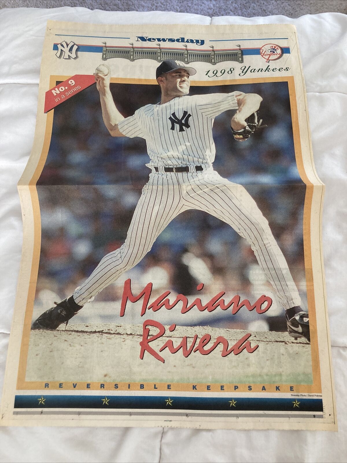 Newsday 1998 Yankees Reversible Keepsake Mariano Rivera- No. 9 In A Series NM-MT