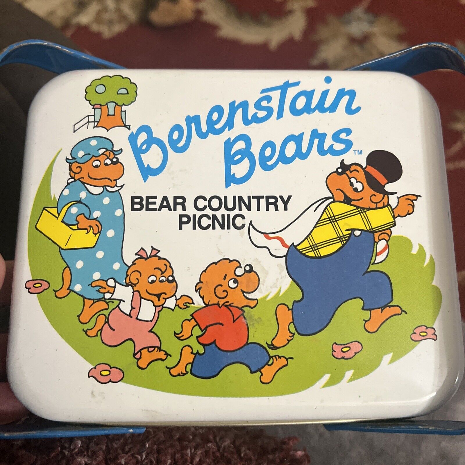 Vintage Berenstain Bears, Bear Country Picnic Tin With Handles • 1987