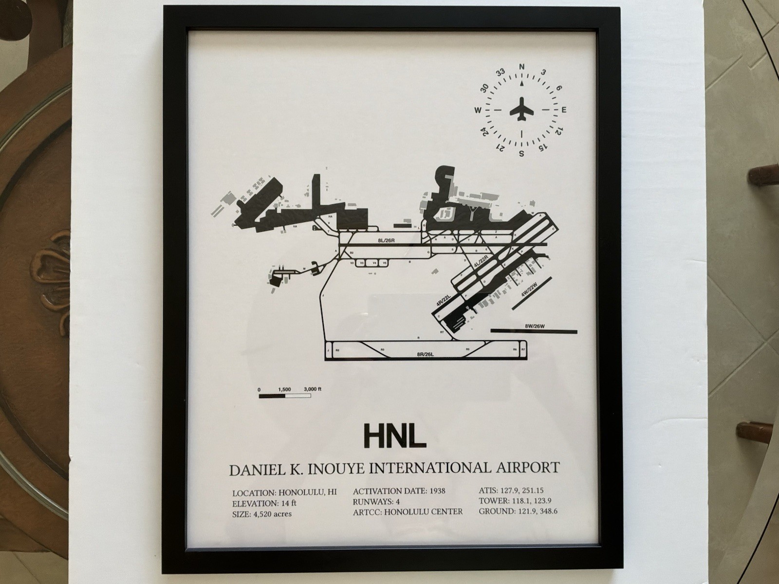 Honolulu Airport Map Art