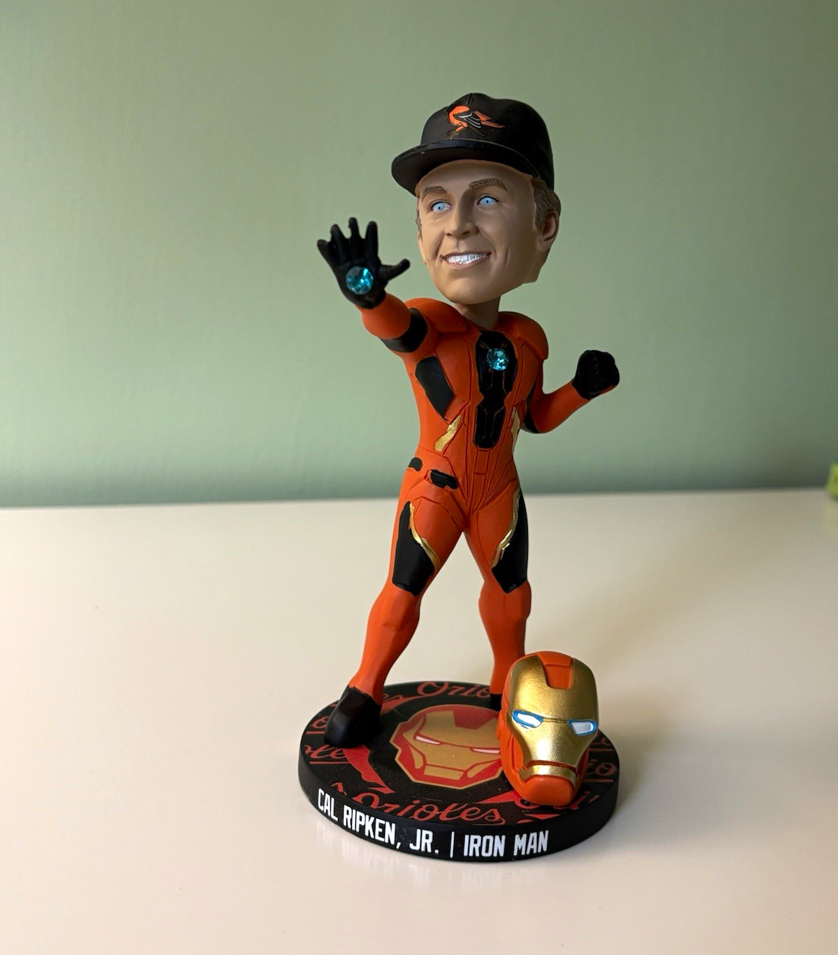 Marvel Cal Ripken Jr. Iron Man Bobblehead Figure Baseball Orange/Gold NO BOX Marvel Cal Ripken Jr. Iron Man Bobblehead Figure Baseball Orange/Gold NO BOX