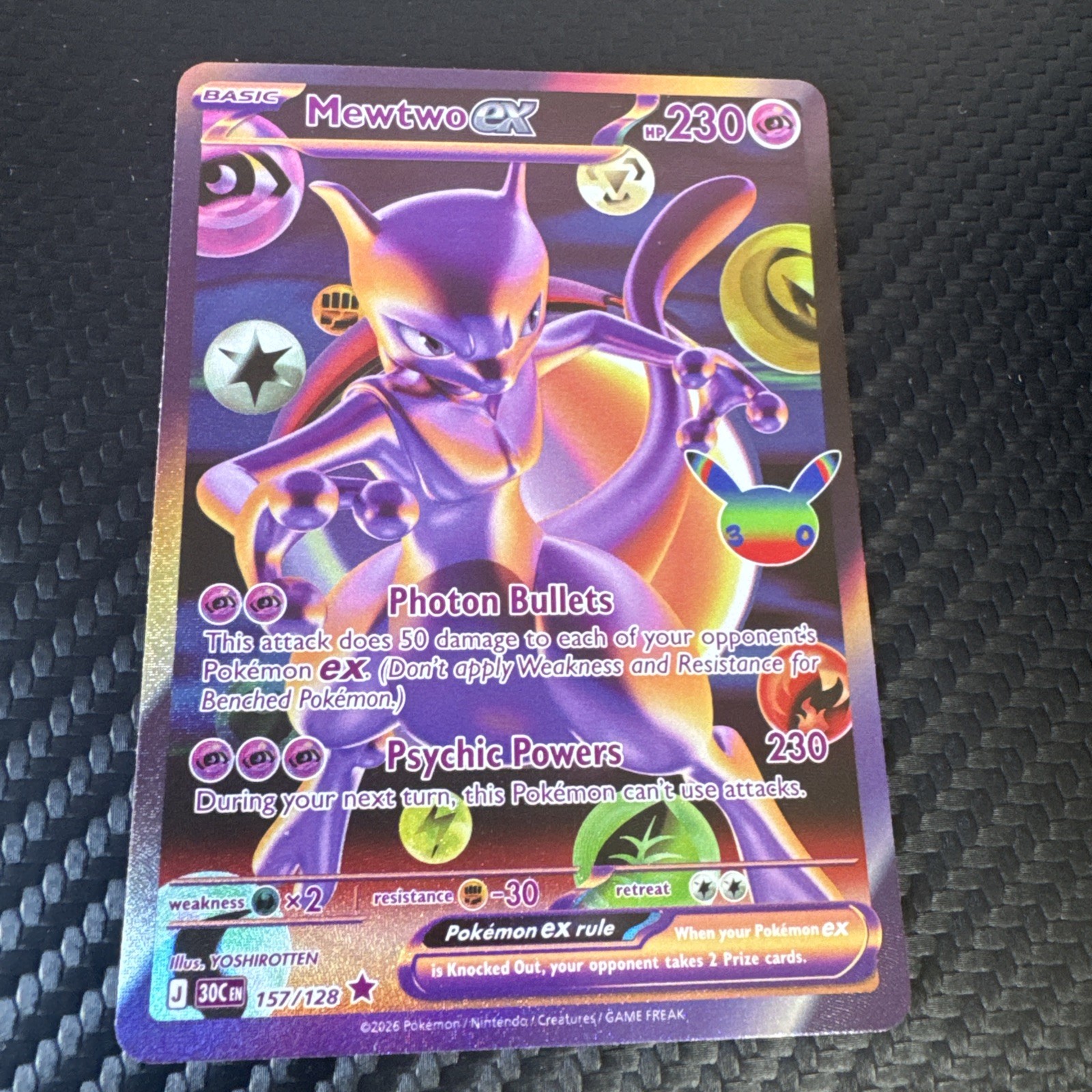 Pokemon Futuristic Mewtwo 157/128 30th Anniversary Celebration NM