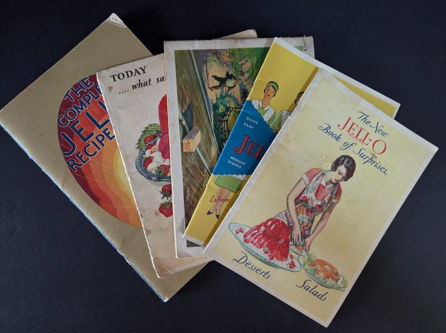 Vtg Antique Jell-O Recipe Booklet Lot 1924-1930 Advertising Cookbooks 5pc ORIG