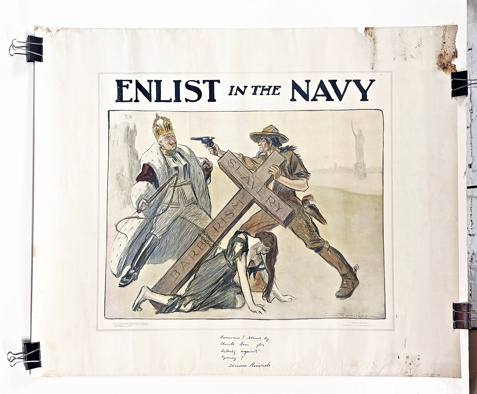 Original 1917US WWI Navy Recruiting poster \ Original 1917US WWI Navy Recruiting poster \