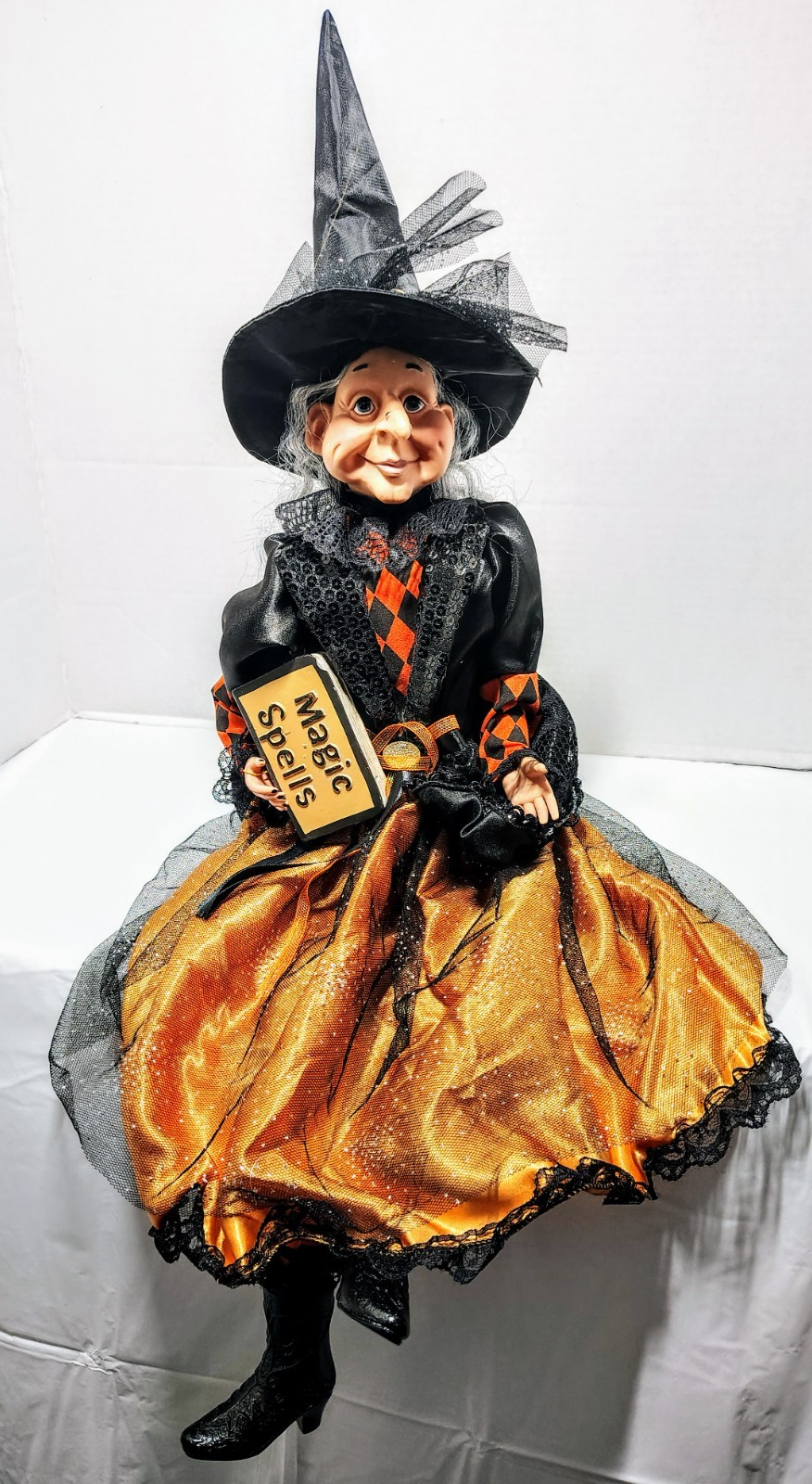 Broomstick Blvd. Halloween Sitting Witch w/ Magic Spells Book (Read Description) Broomstick Blvd. Halloween Sitting Witch w/ Magic Spells Book (Read Description)