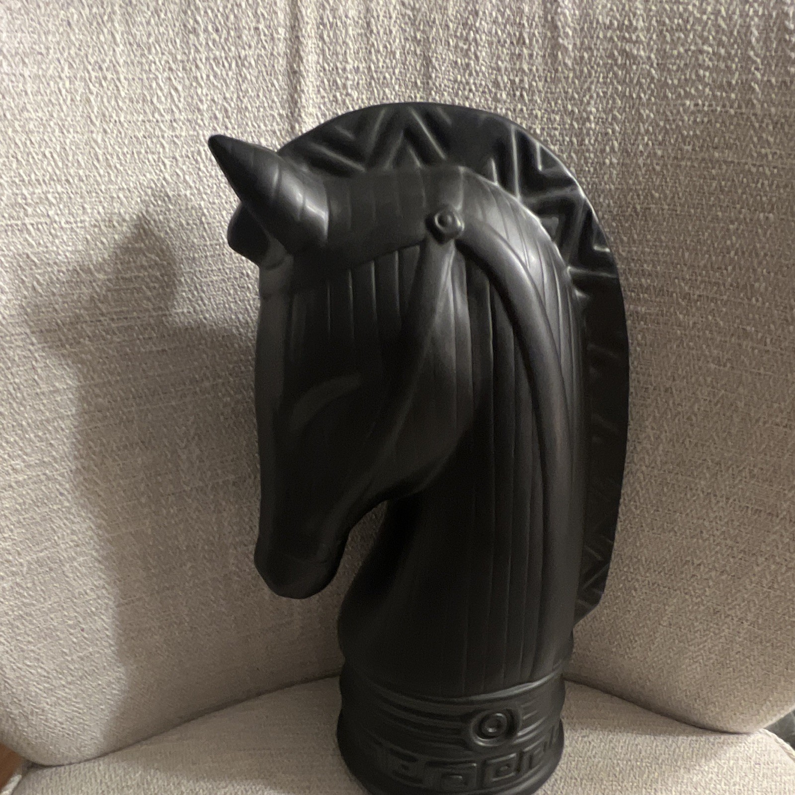 13.5’ Black Jonathan Adler Ceramic Horse Head Tabletop Deco 13.5’ Black Jonathan Adler Ceramic Horse Head Tabletop Deco