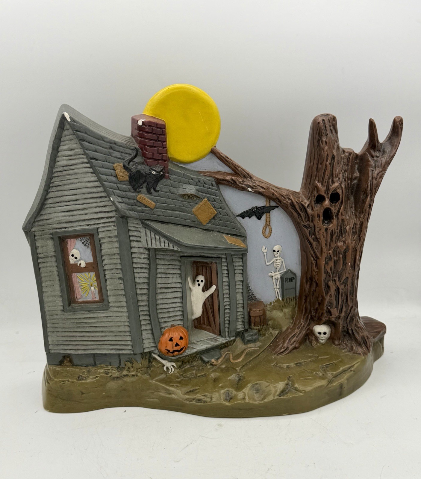 Vintage 1978 Halloween Kimple Mold Spooky Haunted House Ceramic - No Light Cord Vintage 1978 Halloween Kimple Mold Spooky Haunted House Ceramic - No Light Cord