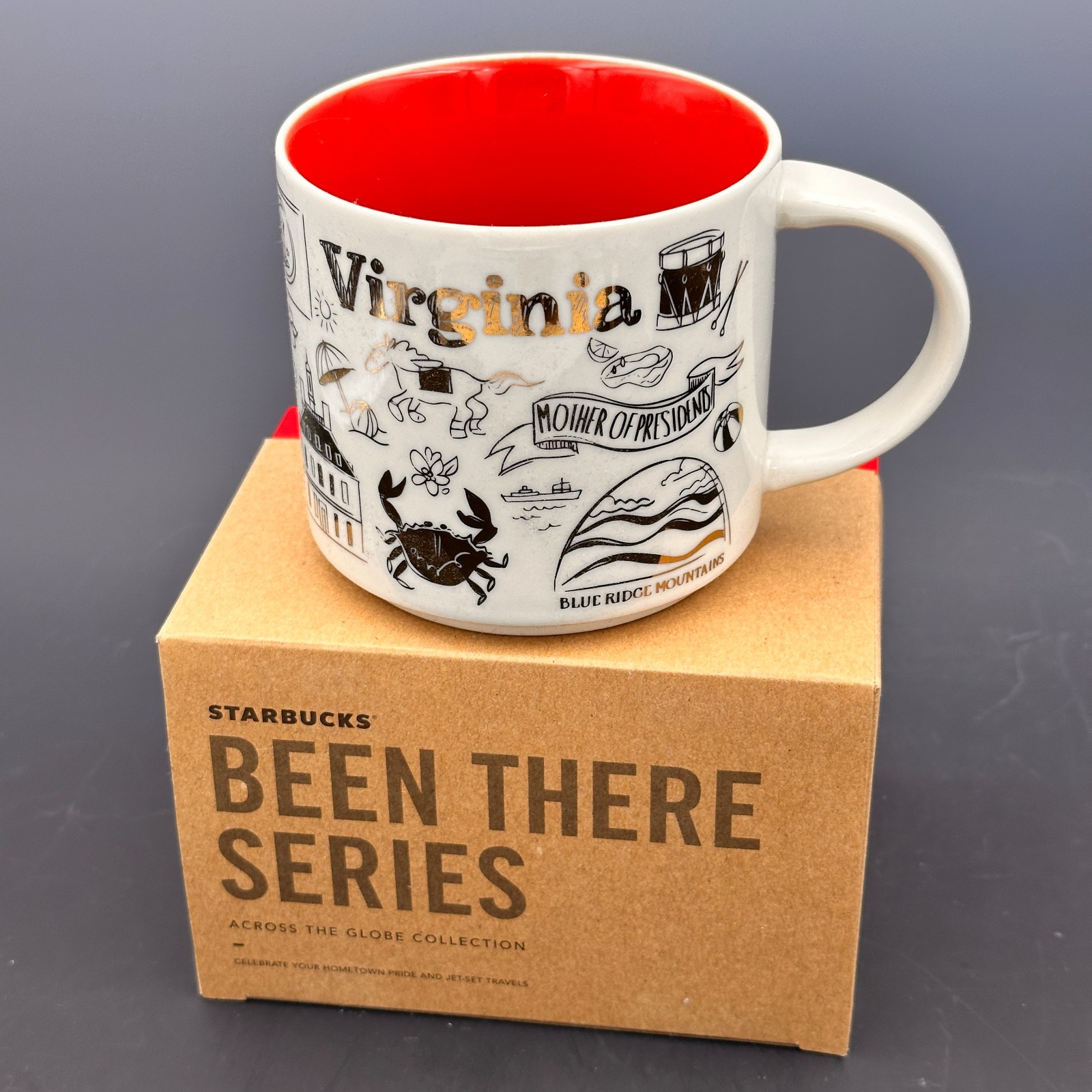 STARBUCKS Been There Series: Virginia VA - Red & Gold Holiday Coffee Mug 14oz STARBUCKS Been There Series: Virginia VA - Red & Gold Holiday Coffee Mug 14oz