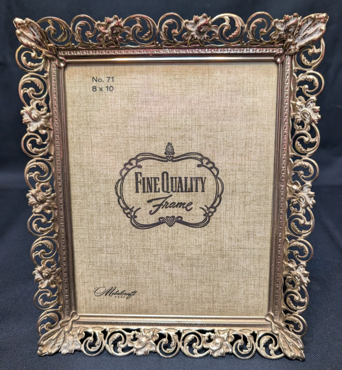 Vintage Metalcraft Metal Picture Frame Ornate Filigree 8 x 10 Vintage Metalcraft Metal Picture Frame Ornate Filigree 8 x 10