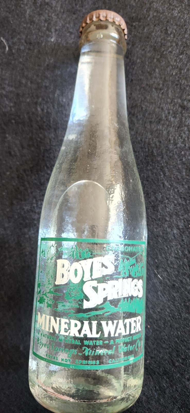 vintage 1950's Boyes Hot Springs Mineral Water bottle-unopened vintage 1950's Boyes Hot Springs Mineral Water bottle-unopened