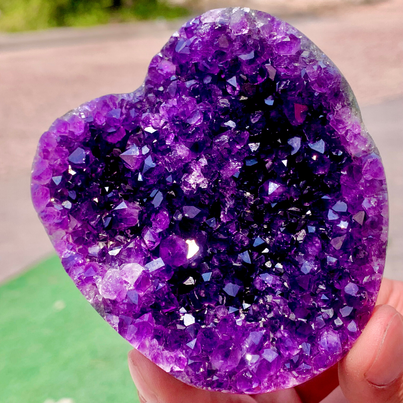 300GNatural Amethyst heart-shaped quartz cluster crystal specimen Healing 300GNatural Amethyst heart-shaped quartz cluster crystal specimen Healing