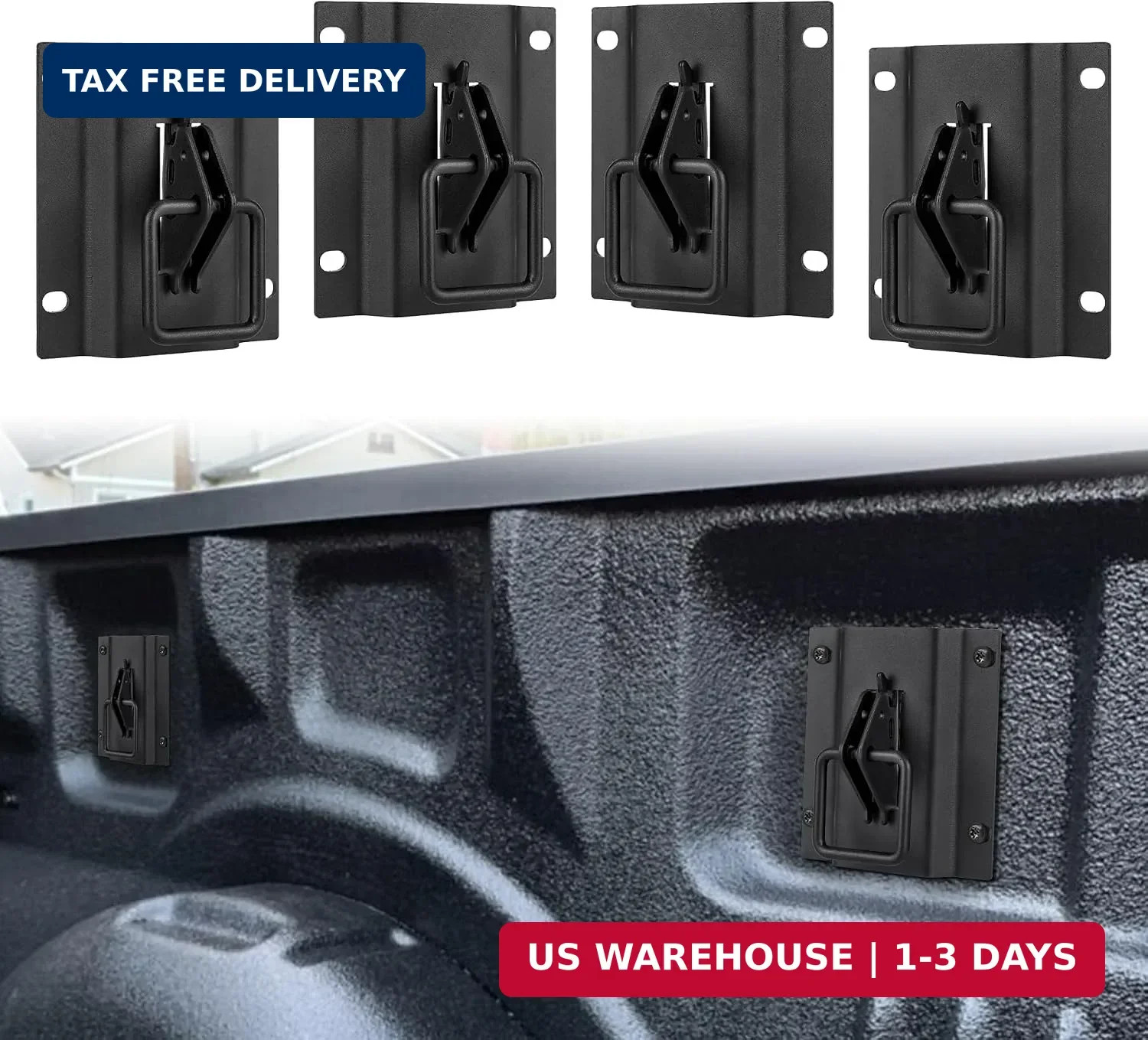 4 Pack Truck Bed Tie Down Anchors for Ford F150 F250 F350 2015-2025, Tie-Off Box 4 Pack Truck Bed Tie Down Anchors for Ford F150 F250 F350 2015-2025, Tie-Off Box