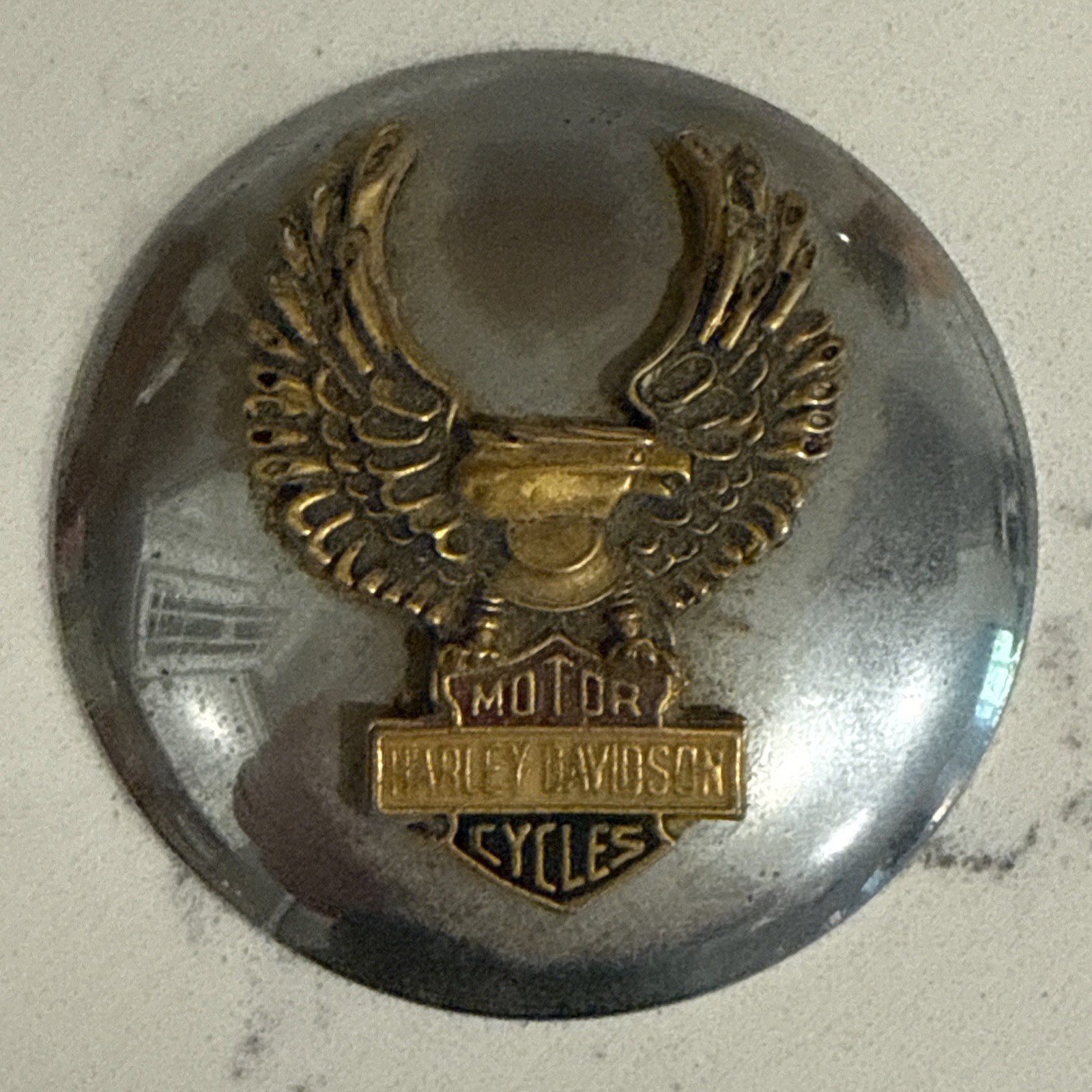 Vintage Original Harley Davidson Motorcycles Eagle Gas Cap Cover Red White Blue Vintage Original Harley Davidson Motorcycles Eagle Gas Cap Cover Red White Blue