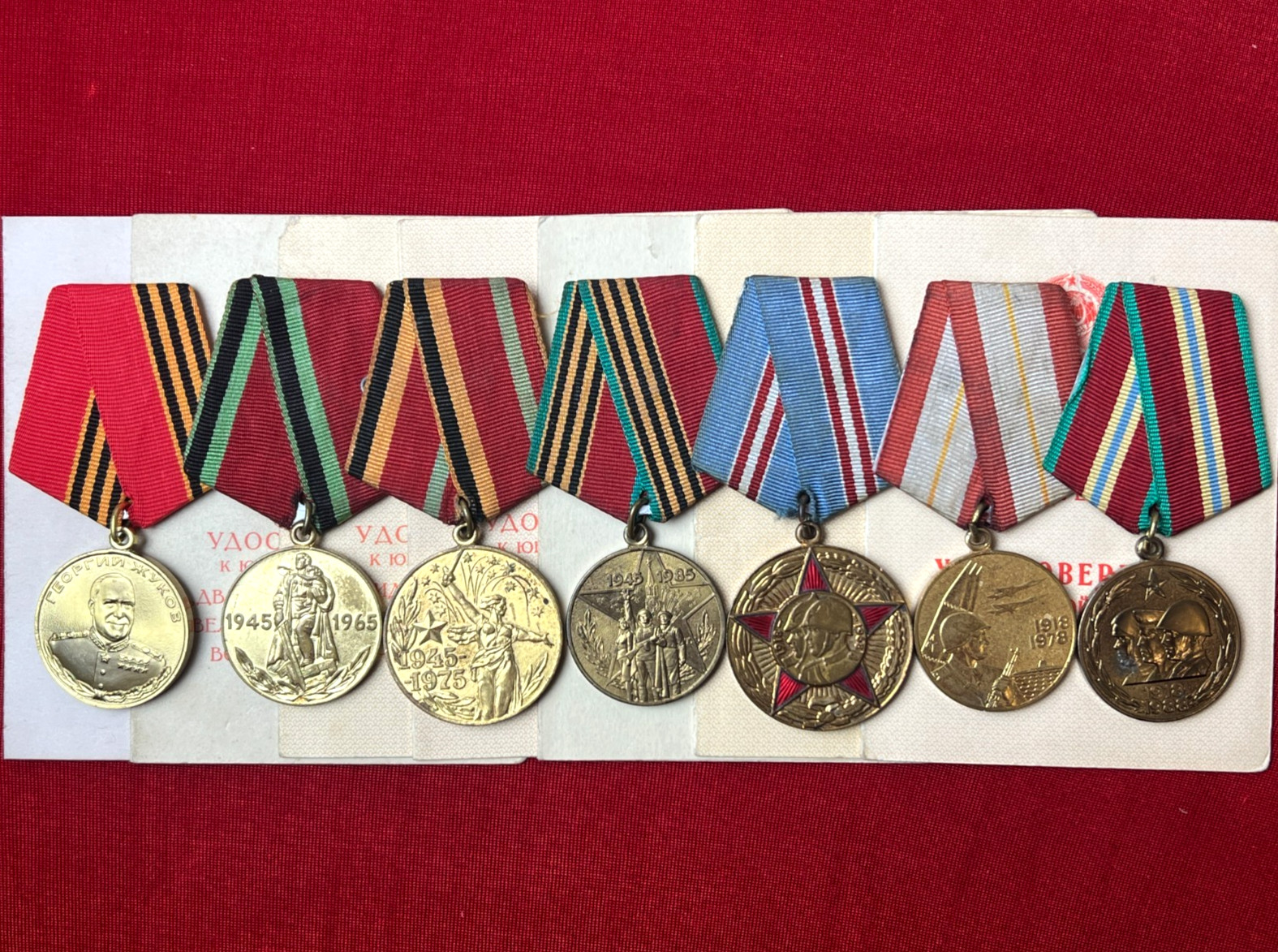 Original USSR Soviet Victory Medals Armed Forces Zhukov Set Veteran 7pc