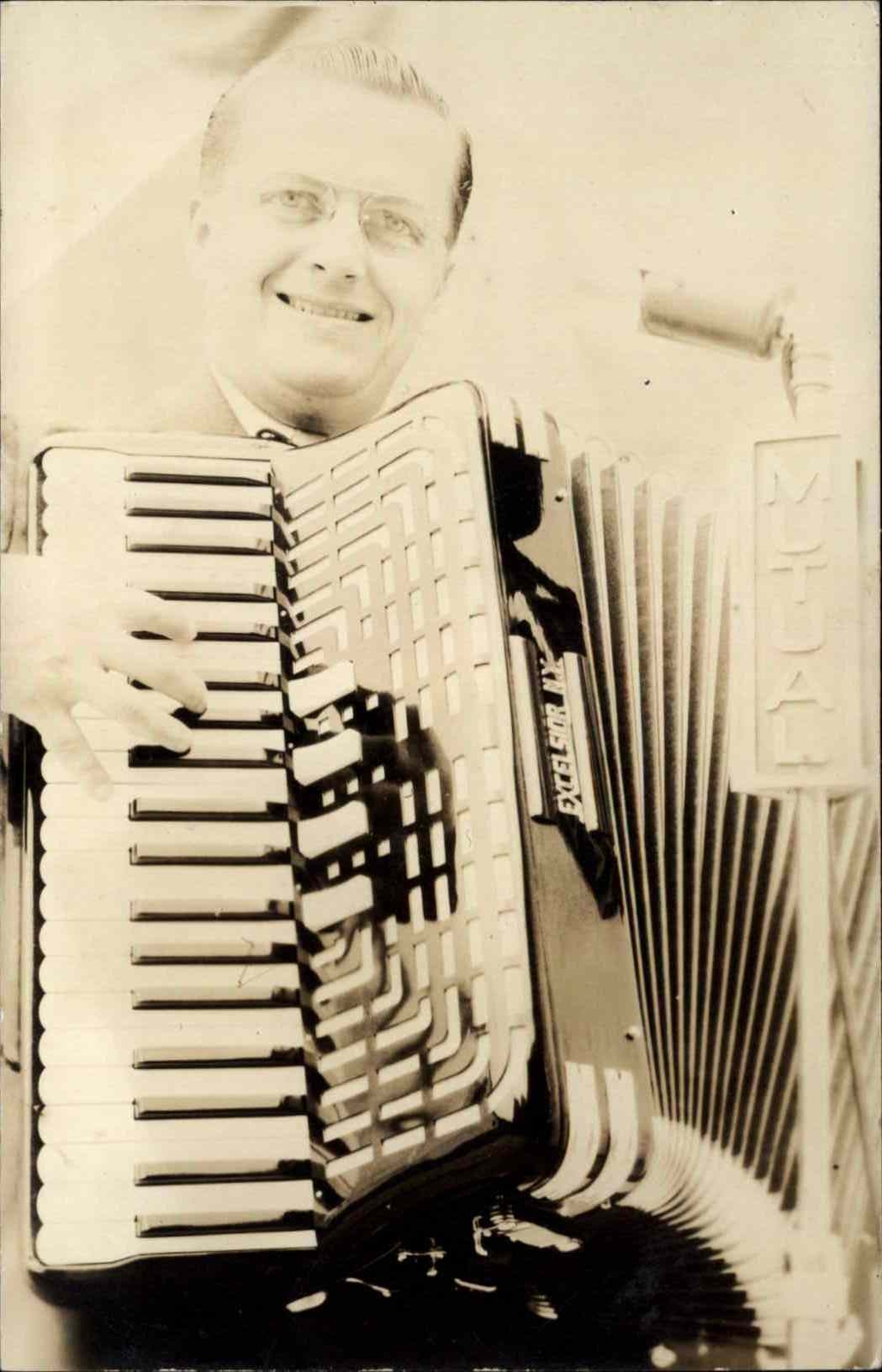 Vintage RPPC Man Playing Excelsior NY ACCORDION Real Photo Postcard Vintage RPPC Man Playing Excelsior NY ACCORDION Real Photo Postcard