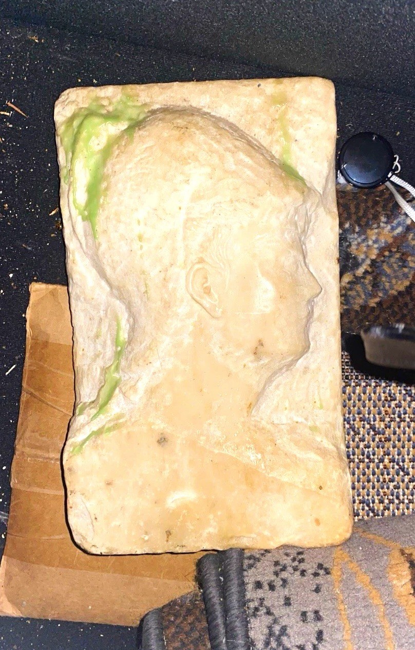 Antique Carved Stone Portrait Sculpture