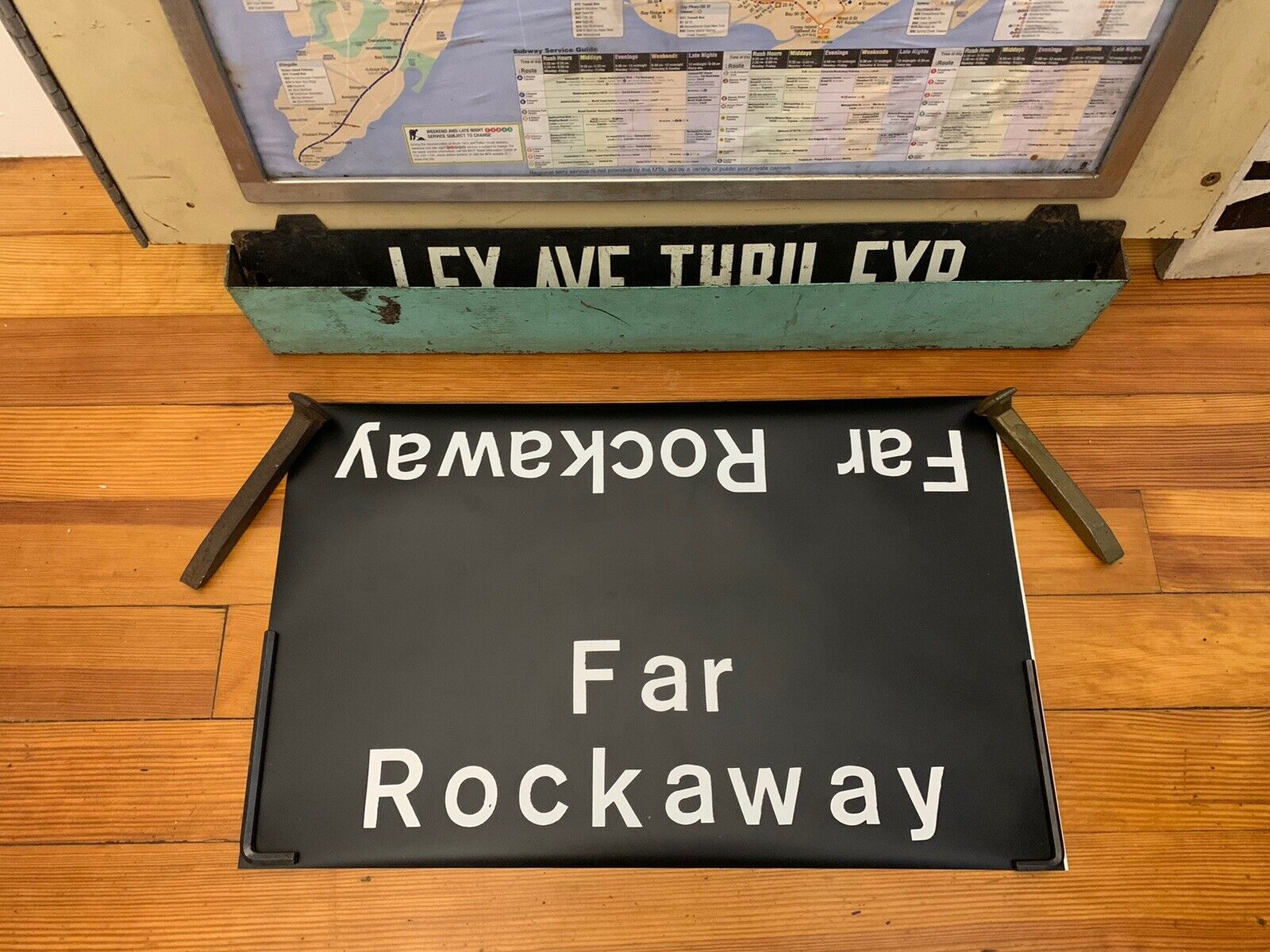 1969 NY NYC SUBWAY ROLL SIGN FAR ROCKAWAY BEACH MOTT AVENUE NYCTA TRANSIT QUEENS