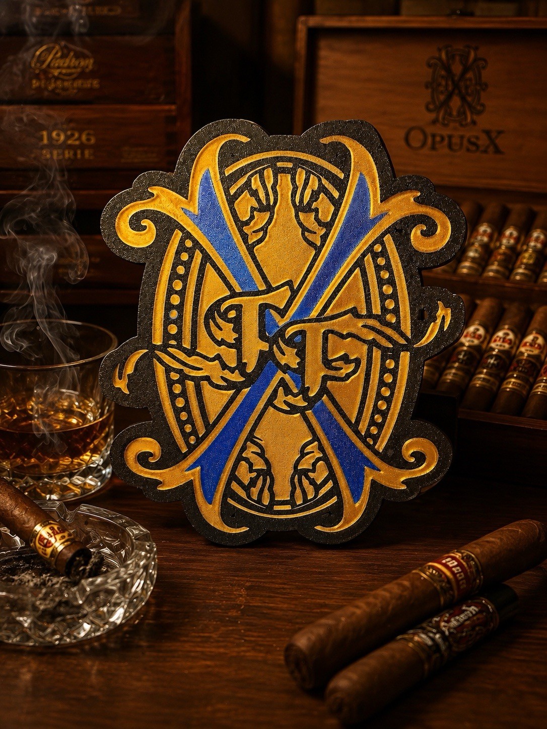 New Arturo Fuente Opus X Blue 20th Anniversary Logo Sign Cigar Art Wall Store Ad New Arturo Fuente Opus X Blue 20th Anniversary Logo Sign Cigar Art Wall Store Ad