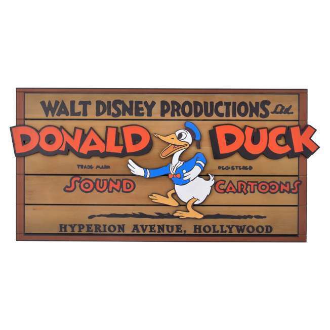 Disney Store JAPAN 2024 Donald Birthday 90th Wooden Sign Board  pre