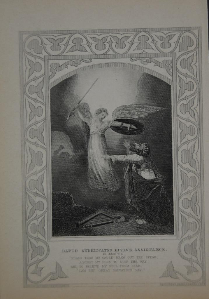 Antique Religious Art David Supplicates Divine Assistance 1860 Christian Antique Religious Art David Supplicates Divine Assistance 1860 Christian