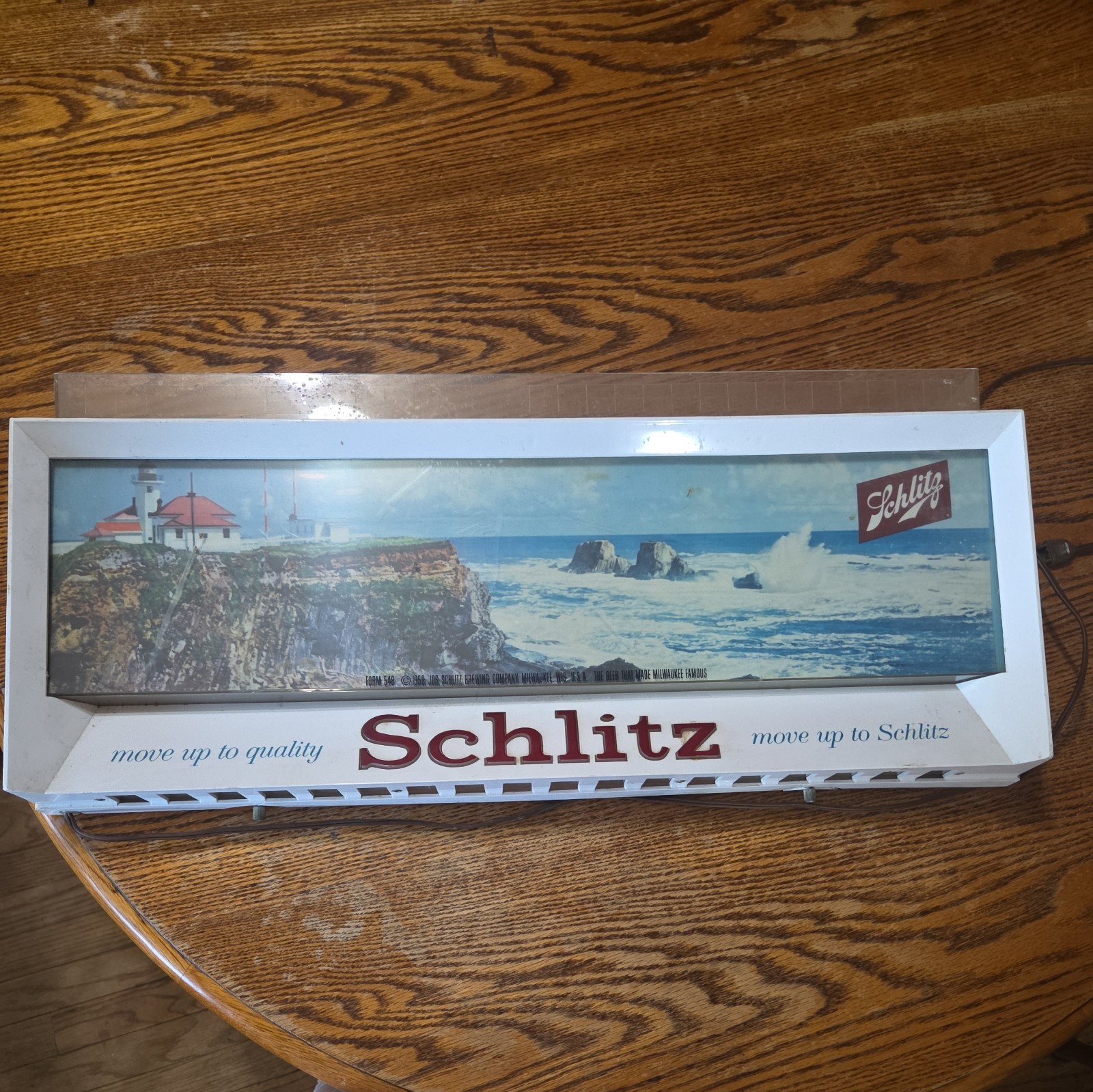Vintage 1958 Schlitz Beer Lighted Sign, lighthouse Vintage 1958 Schlitz Beer Lighted Sign, lighthouse