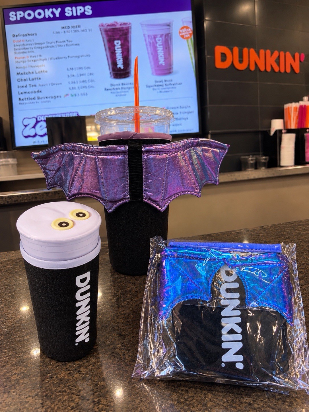 Dunkin' Halloween Bat Wing Cup Sleeve Dunkin' Halloween Bat Wing Cup Sleeve