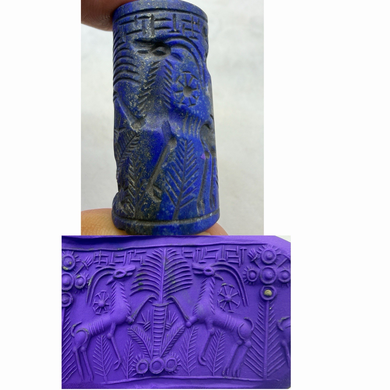 Wonderful Old Lapis Lazuli Roman Cylindar Intaglio Seal Stone Bead Wonderful Old Lapis Lazuli Roman Cylindar Intaglio Seal Stone Bead