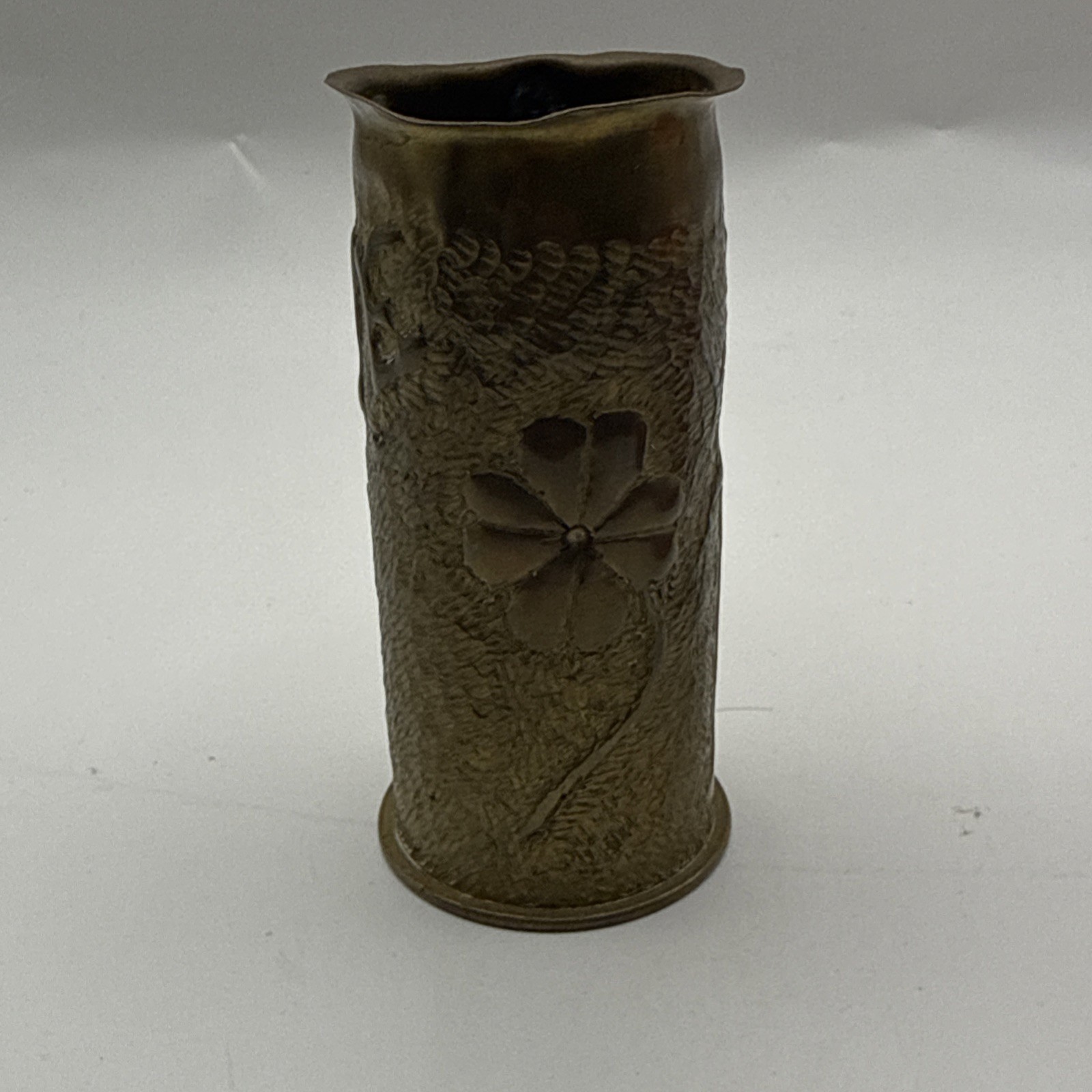 Vintage French WW1 Trench Art Brass Shell Vase Flower Artillery Vintage French WW1 Trench Art Brass Shell Vase Flower Artillery