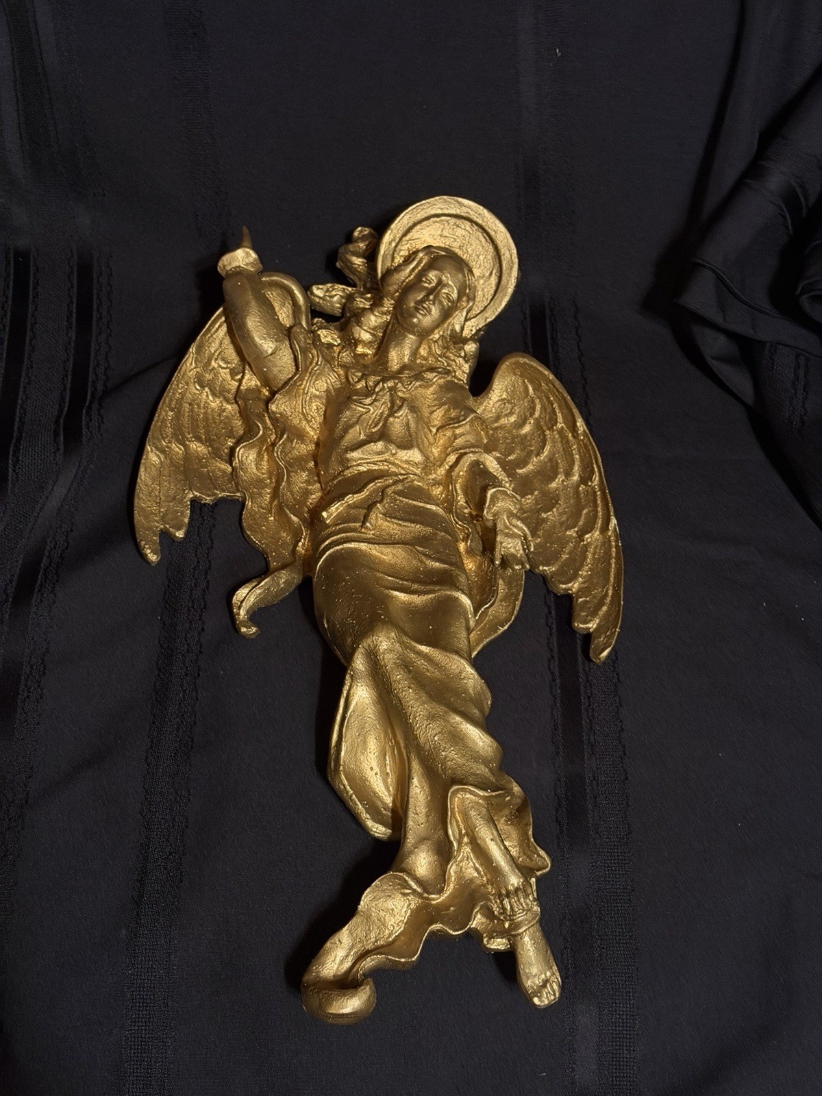 Large art Golden 21 inch Angel Vintage Wall Art Fine Detail Large art Golden 21 inch Angel Vintage Wall Art Fine Detail