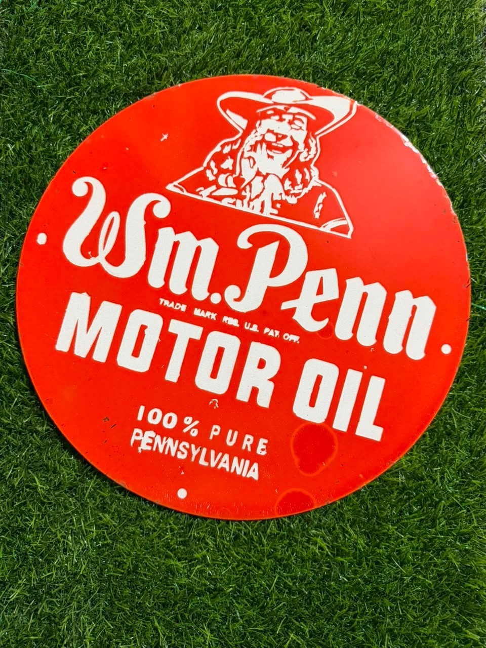 Wm.Penn Porcelain Advertising Sign 12'' Inches Wm.Penn Porcelain Advertising Sign 12'' Inches