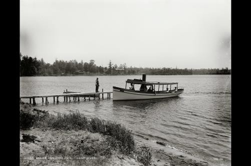 Photo:Beaver Dam Lake Wisconsin Camp Dixon 1880s Steamboat Pier Wharf