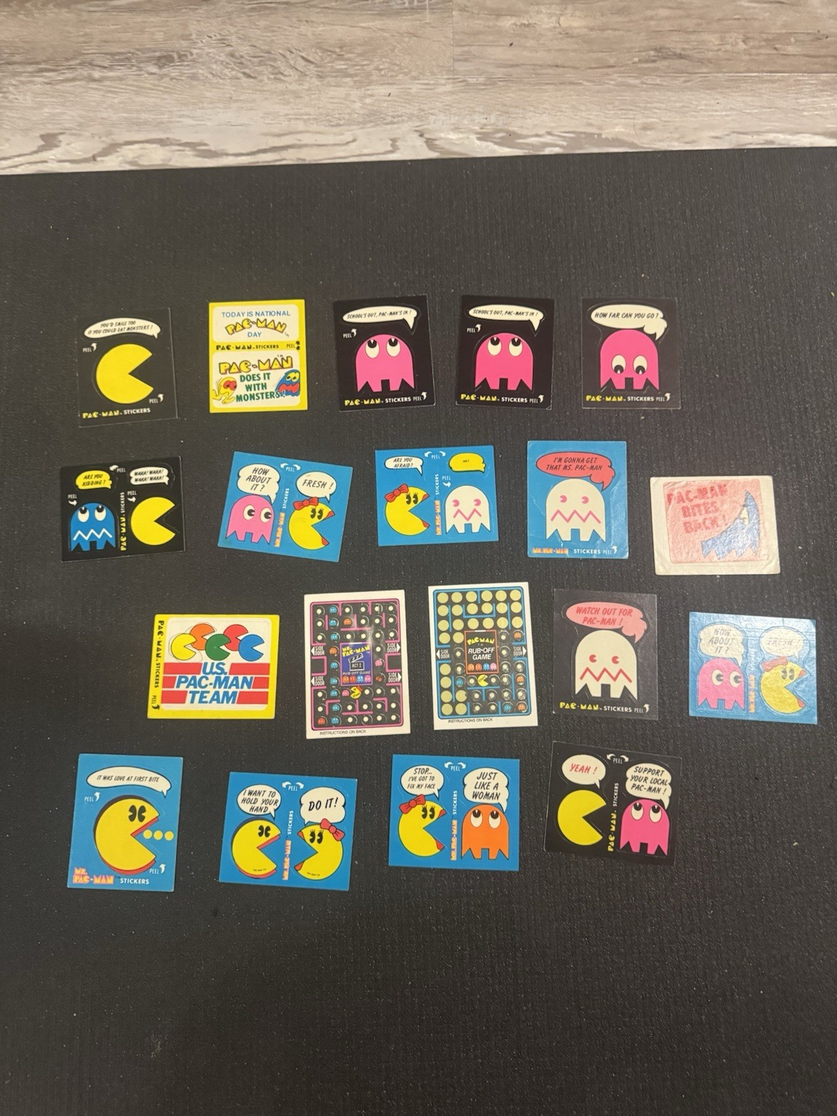 1980 1981 Fleer Pac Man & Ms PAC-MAN Sticker Cards Lot of 19 Cards 1980 1981 Fleer Pac Man & Ms PAC-MAN Sticker Cards Lot of 19 Cards