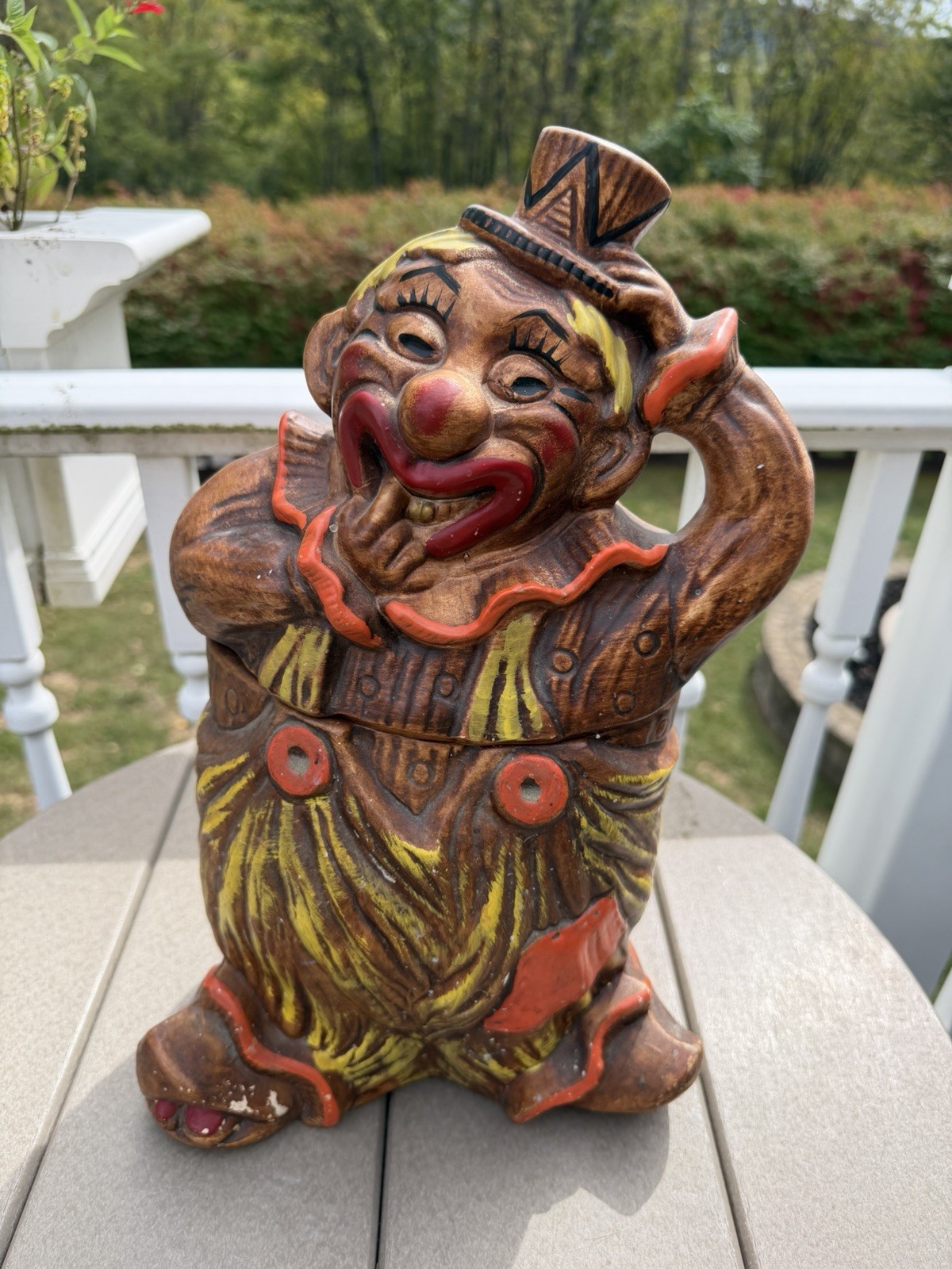 Vintage mid century Happy Hobo California Originals clown ceramic cookie jar Vintage mid century Happy Hobo California Originals clown ceramic cookie jar