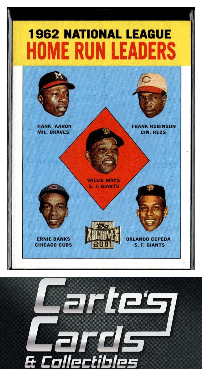 Willie Mays Hank Aaron Robinson Banks Cepeda 2001 Topps Archives #211 HR Leaders