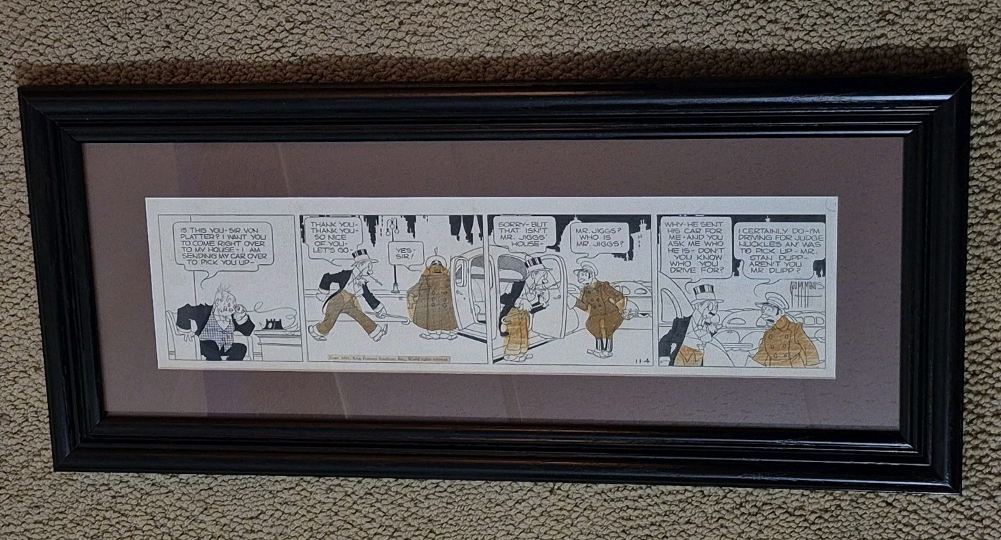 George MCMANUS Bringing Up Father Original Comic Strip Art Framed Lot 11-04-1941 George MCMANUS Bringing Up Father Original Comic Strip Art Framed Lot 11-04-1941