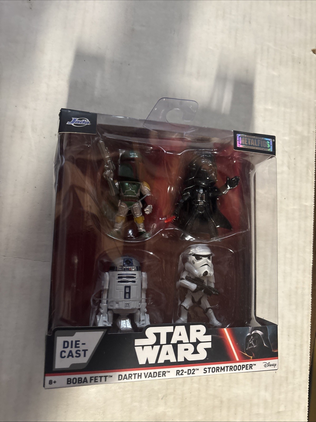 JADA Star Wars Metalfigs Die-Cast Set of 4 Boba, Darth Vader ,R2D2, StormTrooper JADA Star Wars Metalfigs Die-Cast Set of 4 Boba, Darth Vader ,R2D2, StormTrooper